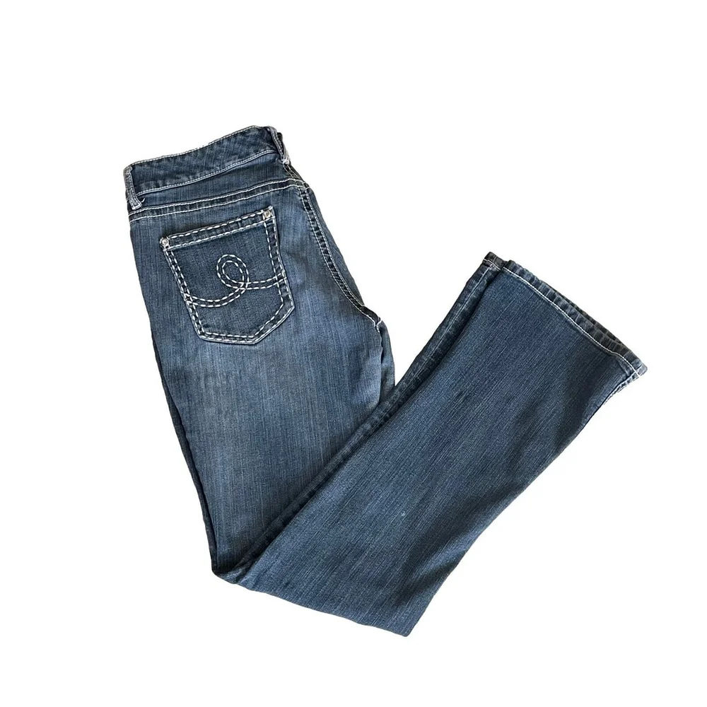 Seven7 Jeans Blue Bootcut Rhinestone Size 12 - Picture 5 of 13
